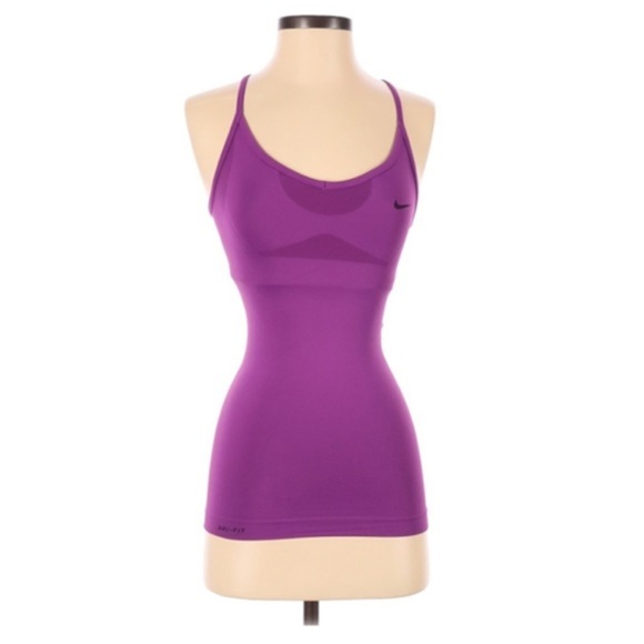 Nike purple workout top with built in bra - Picture 1 of 2